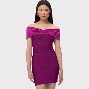 Herve Leger Paris The Celine Dress in Dark Orchid